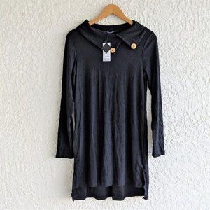 Jersey Knit Dress with Off-Set Collar (NWT)